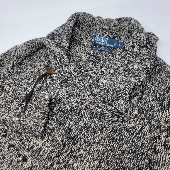 Vintage Polo Ralph Lauren Sweater‎ Shawl Neck Thick Chunky Knit Men's Large L